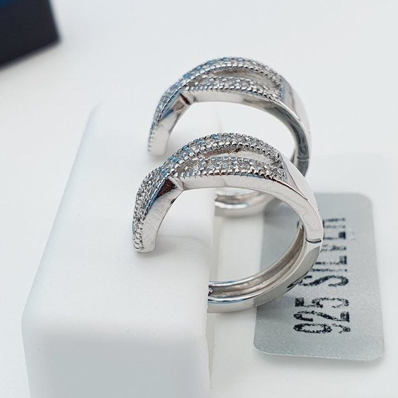 "925 Sterling Silver Cubic Zirconia Earrings, UU1P6A6149 - Picture 10 of 10